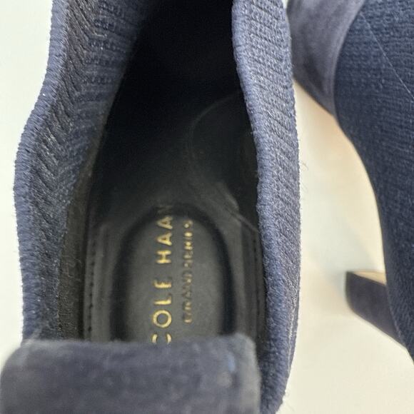 Cole Haan Grand 360 Womens Vannie Marine Blue Suede Knit Pointed Toe Heels 5.5 B - Picture 7 of 10